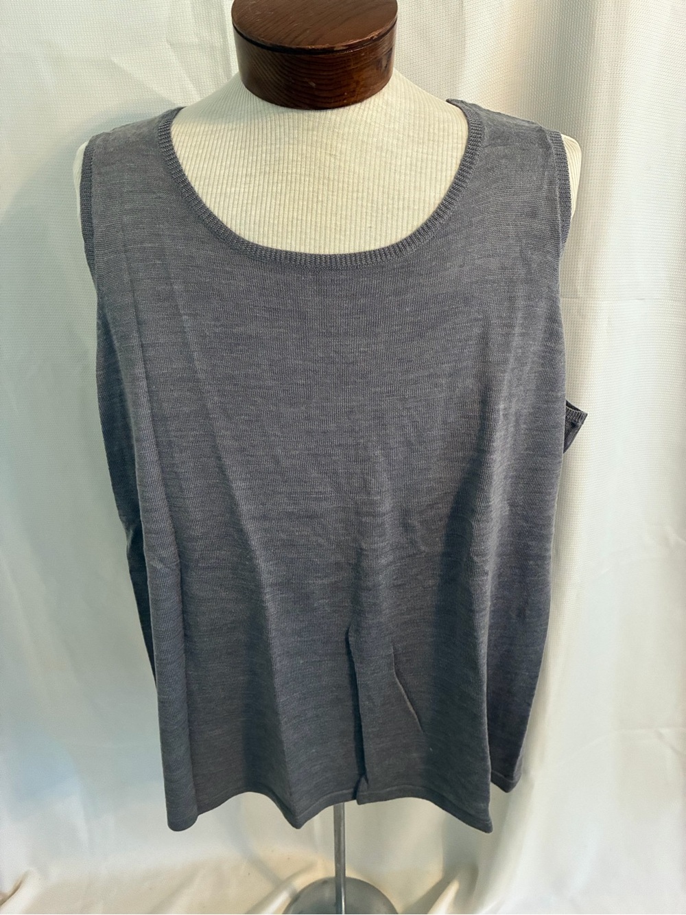 Motto Grey Merino Wool Blend Knit Sleeveless Tank Top 3X